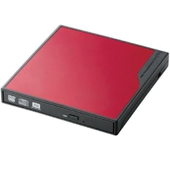 【中古 非常に良い】USBバスパワー対応ポータブルDVDユニット トレイ レッド