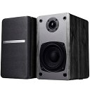 【中古】SINGING WOOD T25 パッシブ 2ウェイ ブックシェルフスピーカー 60ワット (30W x 2) 壁取り付けブラケット付き - ブナ材仕上...
