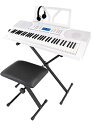 【中古】ONETONE ワントーン 電子キーボード 61鍵盤 初心者セット ピッチベンド搭載 日本語表記 OTK-61S/WH (譜面立て/電源アダプター/スタ...