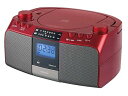 【中古】コイズミ CDラジオ AM/FM ワイドFM対応 大型液晶 レッド SAD-4705/R(2)