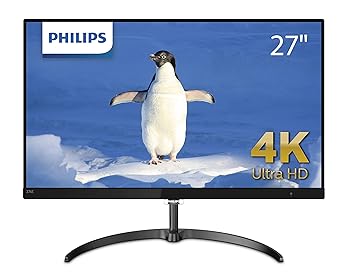 【中古】PHILIPS モニターディスプレイ 276E8VJSB/11 (27インチ/4K/5年保証/HDMI/Display Port/フレームレス/PIP/PBP)