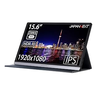 【中古】JAPANNEXT 15.6インチ モバイルモニター IPS パネル フルHD 1920x1080解像度 スマートケース付き (Type C/PC対応/スピーカー内蔵/非光沢) JN-MD-