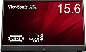 【中古】ViewSonic ビューソニックジャパン 15.6インチ USB-C搭載モバイルモニター VA1655 (フルHD/IPS/60Hz/スピーカー内蔵/mini HDMI,USB Type-C/縦置