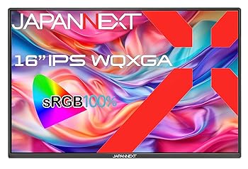【中古】JAPANNEXT 16インチ モバイルモニター IPS パネル WQXGA 2560x1600解像度 スマートケース付き (USB/Type C/MAC PC対応/スピーカー内蔵 / sRGB100