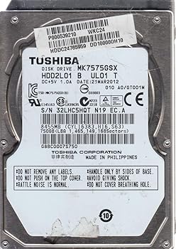 【中古】TOSHIBA 2.5インチ MK7575GSX SATA 750GB 中古バルク