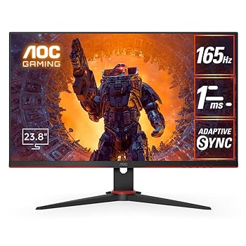 【中古】AOC ゲーミング液晶モニター 24G2SPE/11 (23.8インチ/フルHD/IPS/HDMI/DisplayPort/165Hz/応答速度1ms/HDRエフェクトモード/Adaptive Sync/フリ