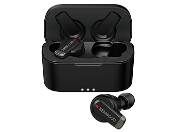 【中古】JVCケンウッド KENWOOD KH-BIZ70T-BA ワイヤレスイヤホン Bluetooth ノイズキャンセリング ブラック 最大21h再生 外音取り込み 低遅延 ステッカ