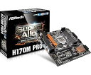 【中古】ASRock Intel H170チップセット搭載 MicroATXマザーボード H170M Pro4