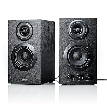 【中古】サンワダイレクト PCスピーカー 有線 3.5mm 木製 16W アンプ内蔵スピーカー ブックシェルフ型 400-SP068
