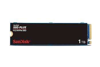 【中古】SanDisk SSD Plus 1TB M.2 2280 PCIe Gen3 NVMe SSD 最大3200MB/秒の読み取り速度