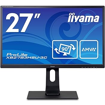 【中古】マウスコンピューター iiyama モニター ディスプレイ XB2783HSU-B3C(27型/AMVA+/フレームレス/昇降ピボット/高コントラスト/USBハブ/1920x1080/D
