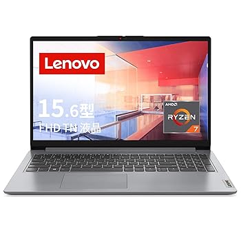 【中古】Lenovo IdeaPad Slim 170 ノートパソコン (15.6インチ FHD TN液晶 Ryzen 7 5700U 8GB 512GB SSD webカメラ 無線LAN) グレー 82R4006AJP 【Window