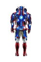 【中古】ムービー・マスターピース DIECAST アイアンマン3 アイアンマン・マーク7(オープン・アーマー版) 1/6スケールジオラマ 赤 高さ約33センチ DS004D