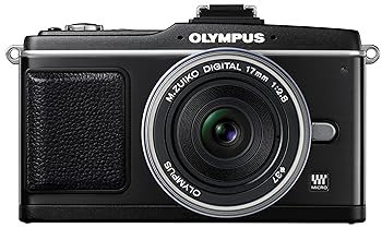 【中古】OLYMPUS ミラーレス一眼 PEN E-P2 パンケーキキット ブラック E-P2PKIT-BLK