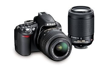 【中古】Nikon D3200 24.2 MP CMOS デジタル一眼レフカメラ 18-55mmと55-200mm VR DXズームレンズバンドル