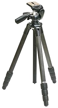 【中古】SLIK カーボン三脚 ライトカーボン E84 II 4段 耐荷重5kg パイプ経28mm 3WAY雲台 ダブルナット式 109410