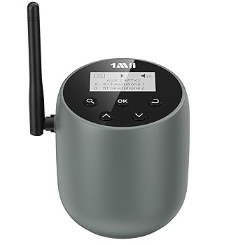 【中古】1Mii Bluetoothトランスミッター テレビ用 ワイヤレスヘッドホン スピーカー接続 aptX HD/LL/AD/aptX/SBC対応 互換モデル OLED画面搭載 光/AUX/
