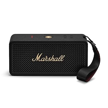 【中古】Marshall ワイヤレスポータブル防水スピーカー Middleton II ブラック&ブラス 連続再生30時間/IP67防水仕様【国内正規品】