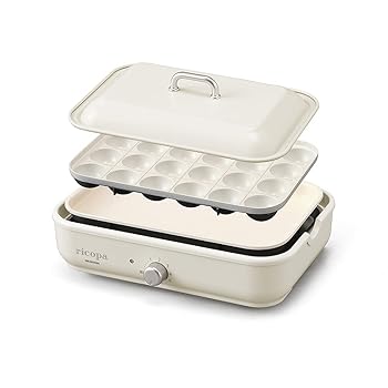 楽天スカーレット2021【中古】アイリスオーヤマ コンパクトホットプレート ricopa 2way （ 平面プレート たこ焼きプレート ） セラミック おしゃれ? たこ焼き 焼肉 パエリア ア