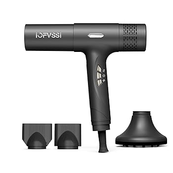 【中古】IOFVSSIドライヤー 大風量 速乾 ヘアドライヤー 高濃度マイナスイオン搭載 冷風/熱風 3段階温度調節 65dB低騒音 過熱保護機能 ノズル付き 家庭用