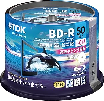 ����š�TDK Ͽ���ѥ֥롼�쥤�ǥ����� �ϡ��ɥ����Ȼ��� BD-R 25GB 1-6��® �ۥ磻�ȥ磻�ɥץ�󥿥֥� 50�祹�ԥ�ɥ� BRV25PWC50P...