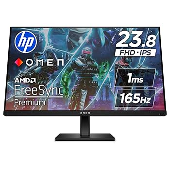 ~14 inches - 【中古】HP ゲーミングモニター OMEN 24 23.8インチ フルHD 165Hz 1ms IPSパネル 非光沢 HDMI 2.0 DisplayPort 1.4 AMD FreeSync ピボット・高さ・角度調