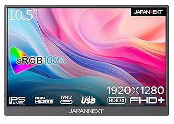 19 inches + - 【中古】JAPANNEXT 10.5インチ モバイルモニター IPS パネル フルHD 1920x1080解像度 スマートケース付き (USB/Type C/MAC PC対応/スピーカー内蔵 / sRGB