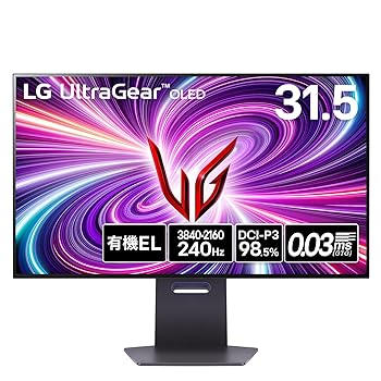 【中古】【VGP2024 Summer ゲーミング大賞/金賞】LG ゲーミング モニター UltraGear OLED 32GS95UE-B 31.5インチ/VESA Dual-Mode(4K@240Hz/FHD@480Hz)/有