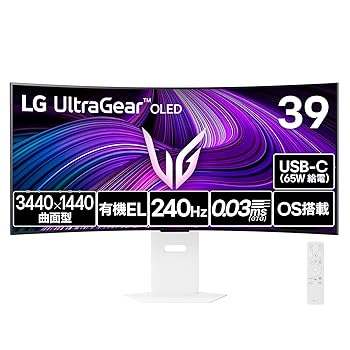 ����š�LG �����ߥ󥰥�˥��� UltraGear OLED 39GX90SA-W 39����� ���� 800R/3440��1440/240Hz/ͭ��EL/0....
