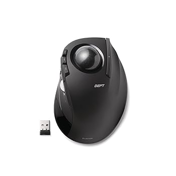 【中古】エレコム トラックボールマウス 人差し指 8ボタン チルト機能 無線 ブラック M-DT1DRBK