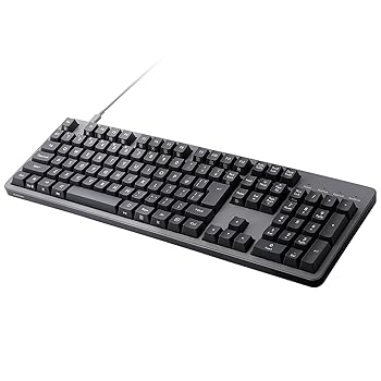 English Keyboard - 【中古】エレコム メカニカルキーボード Leggero 有線 フルサイズ Nキーロールオーバー対応 5000万回高耐久スイッチ採用 赤軸 グレー TK-MC50UKLGY/EC