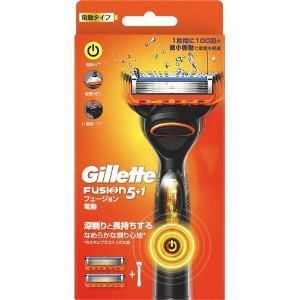 【T】 ジレット フュージョン 電動ホルダー カミソリ 替刃2個付 (1セット) ジレット5枚刃シリーズ 深剃りタイプ