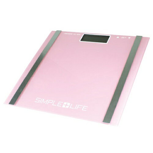 シンプルライフ 体脂肪計付きヘルスメーター カラー：ピンク (1台) シンプルデザインで使いやすく多機能