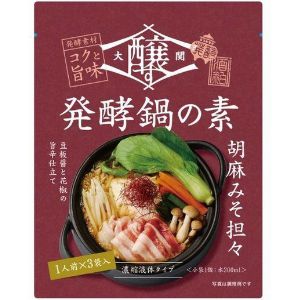 【在庫処分】 賞味期限：2024年8月18日 大関 醸す発酵鍋の素 胡麻みそ担々 (40g×3袋) 鍋つゆ 鍋の素