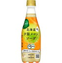 【在庫処分】 賞味期限：2024年9月20日 ポッカ 北海道搾り夕張メロンソーダ (410ml) ペットボトル 炭酸飲料