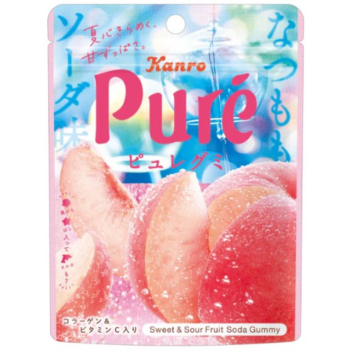 【在庫処分】 賞味期限:2026年3月 カンロ ピュレグミ なつももソーダ (52g) 菓子