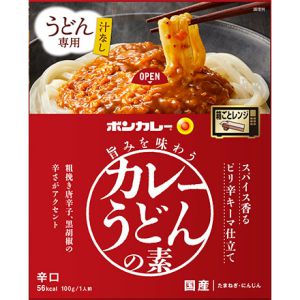 大塚食品 ボンカレー 旨みを味わうカレーうどんの素 スパイス香るピリ辛キーマ仕立て 100g (1人前) レトルトカレー