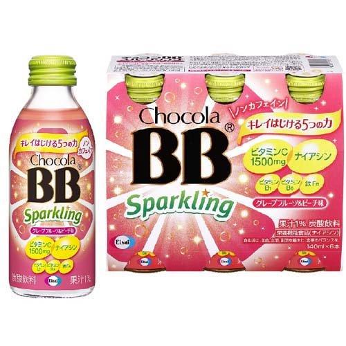 チョコラBB スパークリング グレープフルーツ＆ピーチ (140ml×6本) 栄養機能食品 ナイアシン