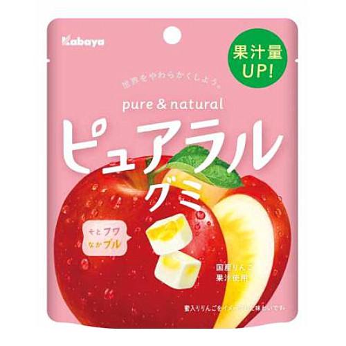 【在庫処分】 賞味期限:2025年12月31日 カバヤ ピュアラルグミ りんご (58g) 菓子