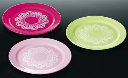 【在庫処分】 ナカヤ レースディッシュ K416 色アソート (1枚) 落としても割れないお皿