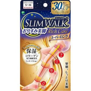 【訳あり】 《展示品の為 外箱日焼けあり》 スリムウォーク おやすみ美脚 RichCare スーパーロング SMサイズ ピンク (1枚) 着圧ソックス