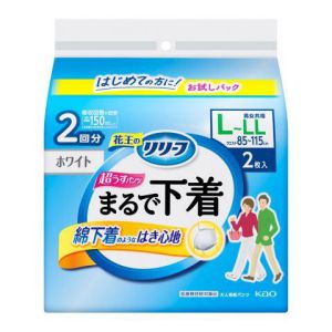 花王 リリーフ パンツタイプ まるで下着 2回分 Lサイズ (2枚) 介護用 大人用おむつ