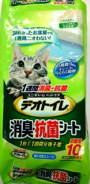 ユニチャーム1週間消臭・抗菌デオトイレ 取りかえ専用 消臭シート 10枚入り