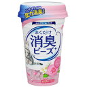 【訳あり】【39】 猫トイレまくだけ 香り広がる消臭ビーズ ピュアフローラルの香り (450ml) ペット用消臭用品