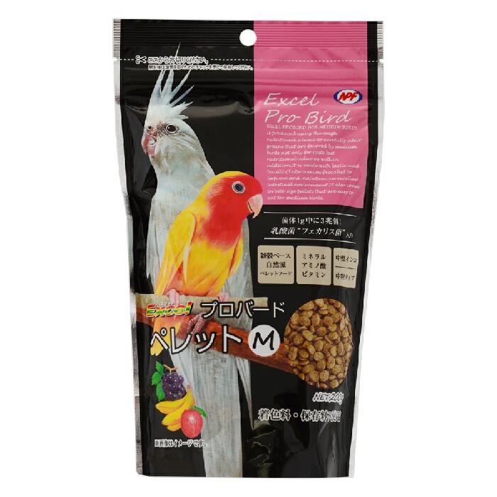 【J】エクセル　プロバード　ペレットM　(200g) 中型インコ　鳥　ペット　えさ
