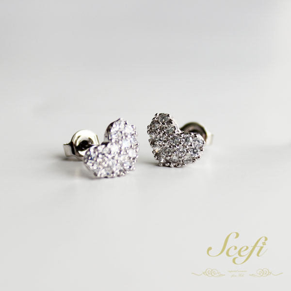 ハート ガラスストーン ピアス シンプル 小ぶり ミニ 大人っぽい かわいい