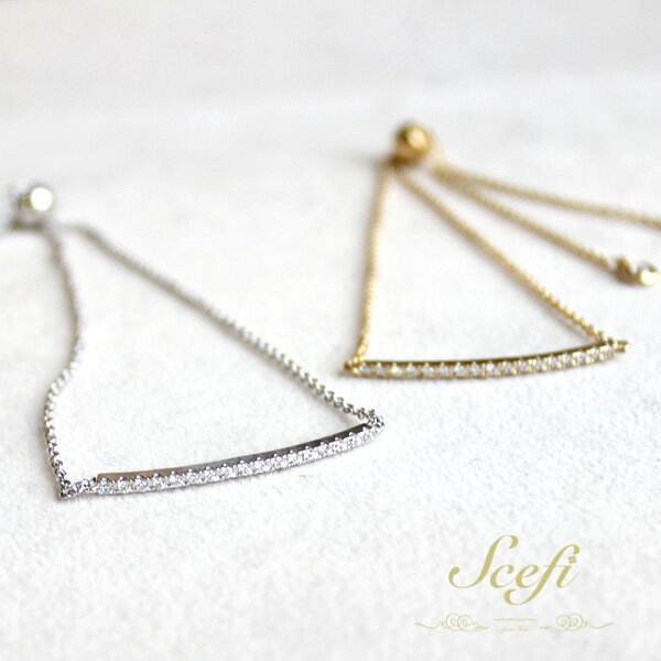 ブレスレット キュービックジルコニアバー シンプル レディース アクセサリー