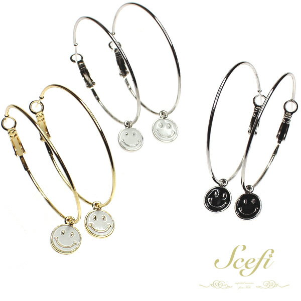 スマイル フープピアス スマイルマーク smile ニコちゃん【あす楽対応】 おしゃれ