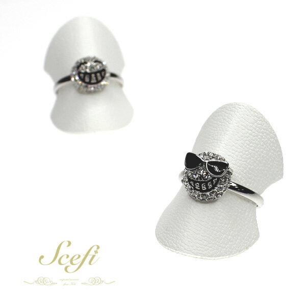 スマイル リング smile ニコちゃん ラインストーン【あす楽対応】 おしゃれ