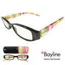 【SALE】Bayline/ベイライン リーディンググラス 老眼鏡 おしゃれ 40代 可愛い マルチストライプ プラスチックケース シニアグラス ギフト